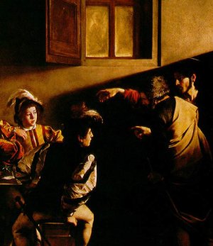 Detail from "The Calling of Saint Matthew" by Carvaggio)